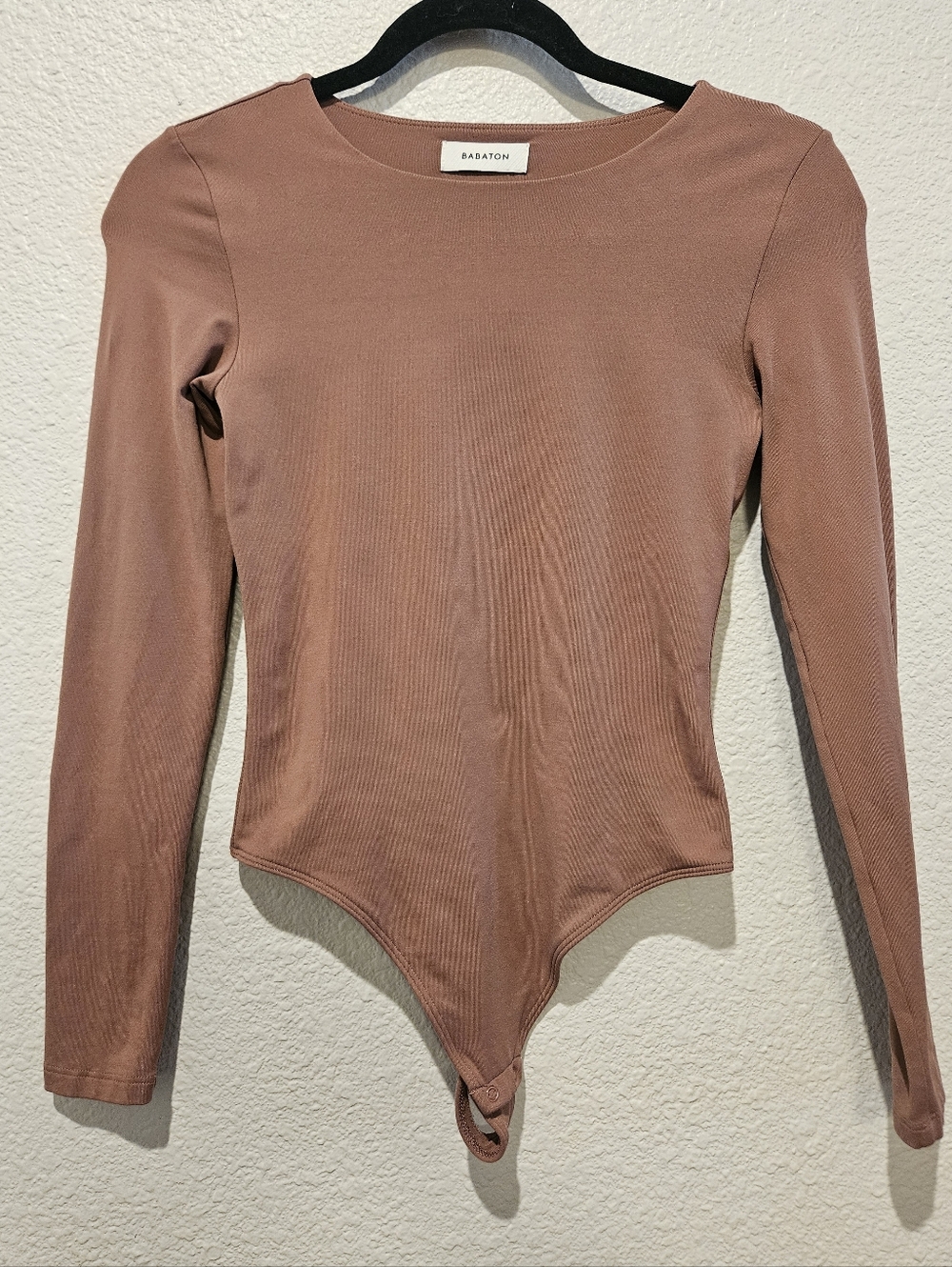Aritzia Babaton Long Sleeve Bodysuit Mauve Dusty Rose Women's Size S